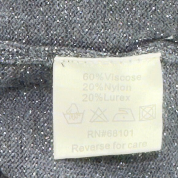 FONTANA Women’s Sweater Gray Black Jeweled Zipper Stretch LS Mock Turtle Size M - Picture 9 of 11